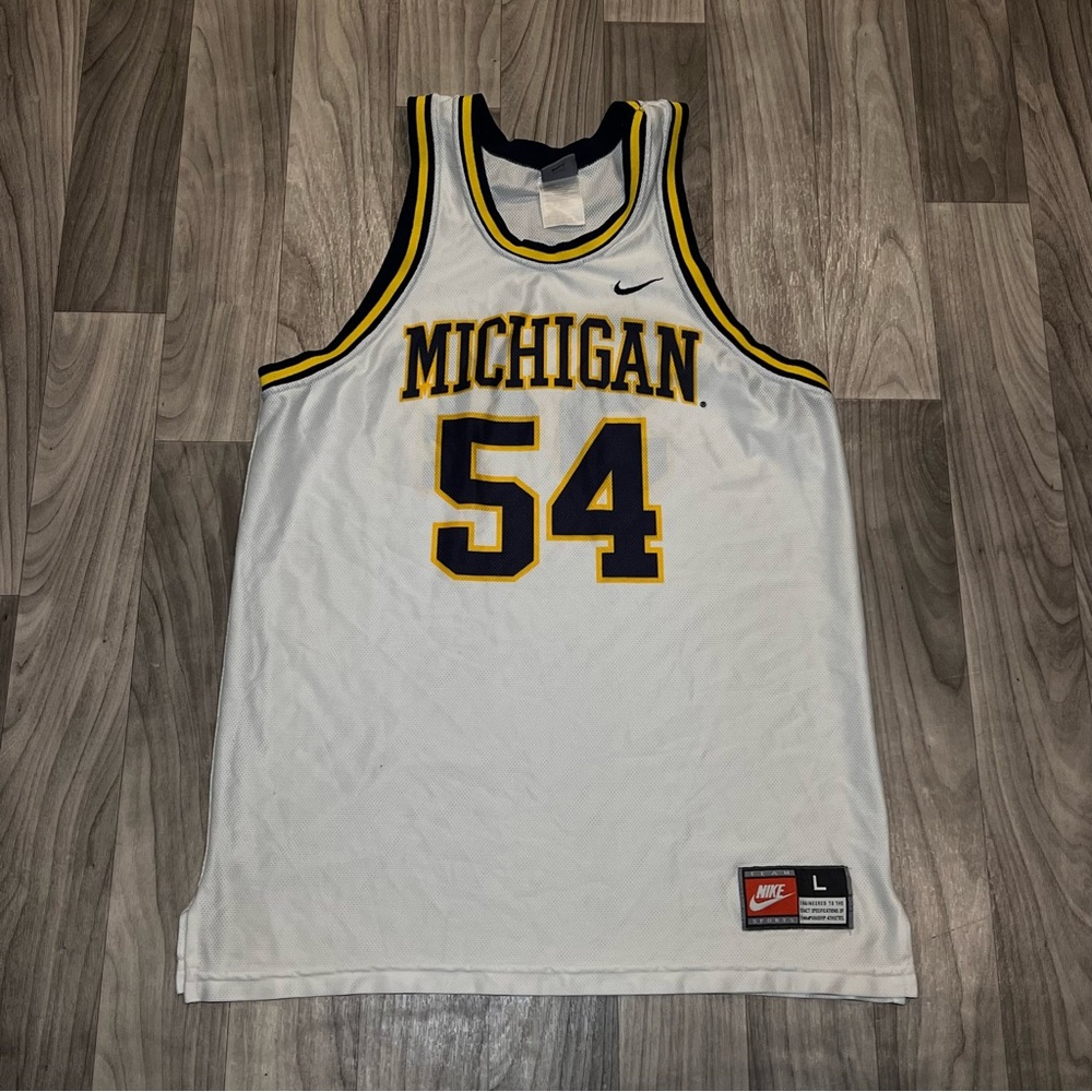SIZE LARGE NIKE MICHIGAN WOLVERINES ROBERT TRAYLOR #54 NCAA BASKETBALL JERSEY